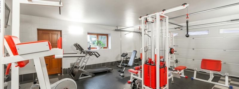 Soft lighting in a modern gym interior